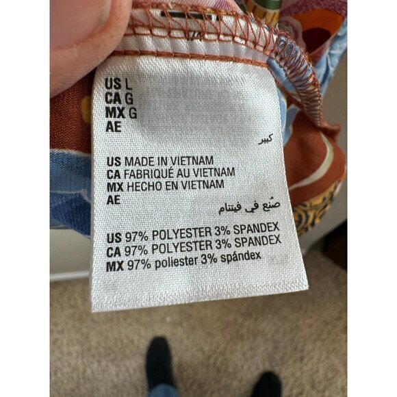 JM Collection Women's Blouse Size‎ large Brown Floral long sleeve polyester - Picture 4 of 7